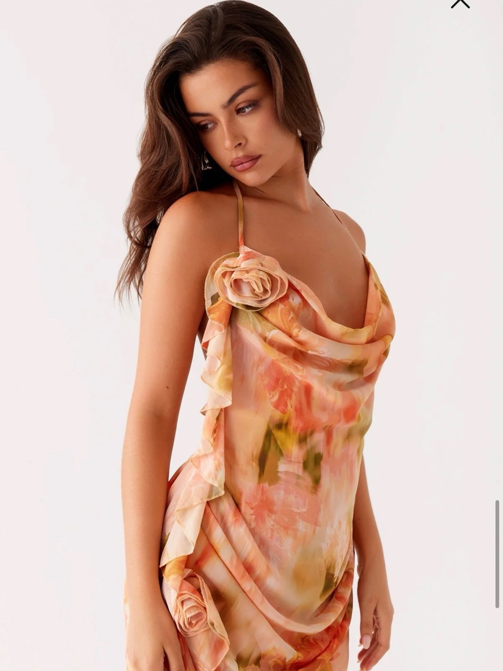 Floral Cowl Neck Slip Dress